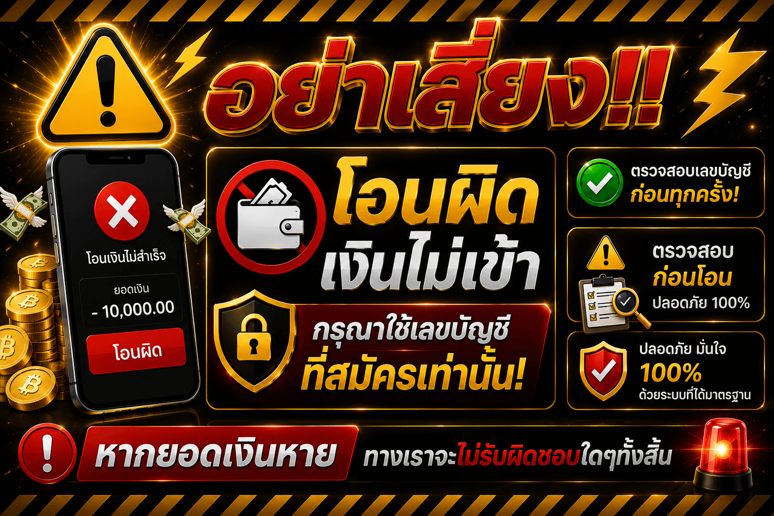 แจ้งเตือนใช้บัญชีให้ถูกต้อง แทงหวยลาวออนไลน์ บ้านหวย